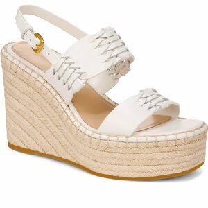 NEW Veronica Beard Riya Slingback Espadrille Platform Wedge Sandal in Coconut